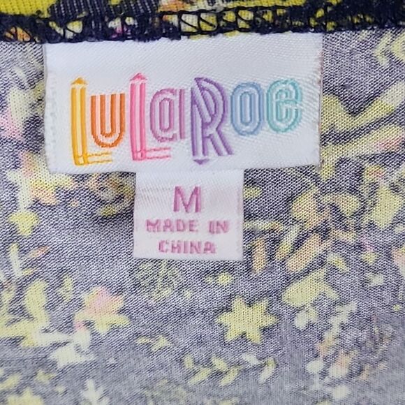 LuLaRoe Julia M 8/10 Blue Floral Knee Length Knit Bodycon Soft Stretch Dress - Picture 5 of 8